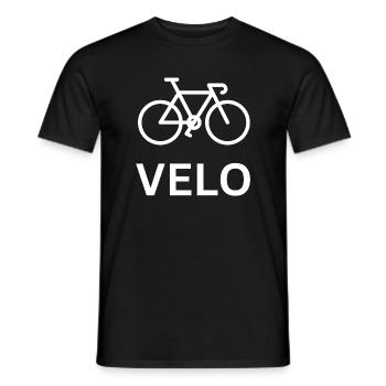 VELO - Vélo design blanc - T-shirt homme - noir - Devant - AI Model Male 178 light (178cm)
