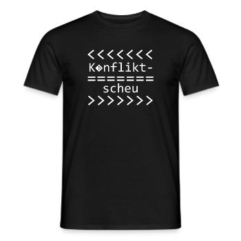 Conflict Aversion Git Nerd Shirt - Men's T-Shirt - black - Front - AI Model Male 178 light (178cm)