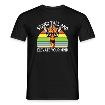 Girafe inspirante aux lunettes arc en ciel - T-shirt homme - noir - Devant - AI Model Male 178 light (178cm)