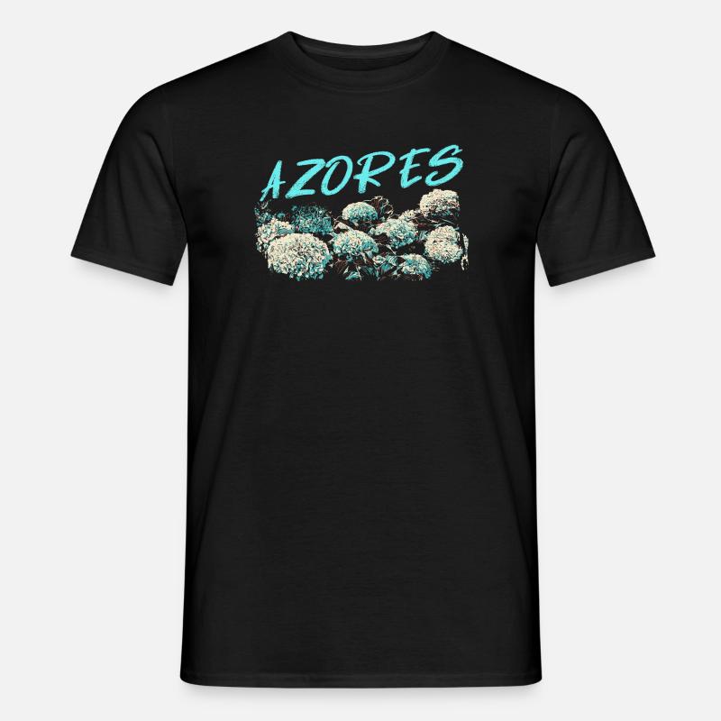 Azores Hydrangea, Blue Hydrangeas - Men’s T-shirt - black