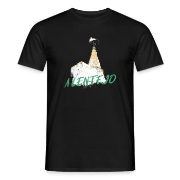 cheminée avec cigogne typique de l'Alentejo - T-shirt homme - noir - Devant - AI Model Male 178 light (178cm)