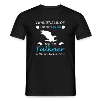 Fauconnerie Fauconnier Fauconnier Fauconnier Fauconnier Oiseau de proie - T-shirt homme - noir - Devant - AI Model Male 178 light (178cm)