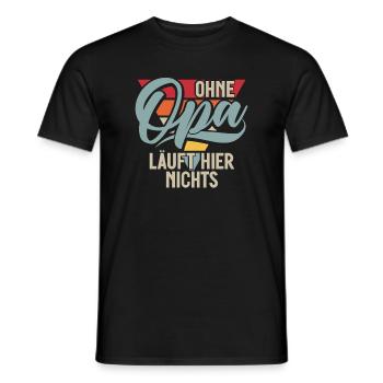 Ohne Opa Läuft Hier Nichts Retro - Männer T-Shirt - Schwarz - Vorne - AI Model Male 178 light (178cm)