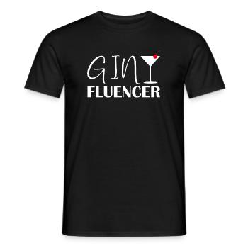 Ginfluencer Gin Statement Gin Drinker Saying - Men's T-Shirt - black - Front - AI Model Male 178 light (178cm)