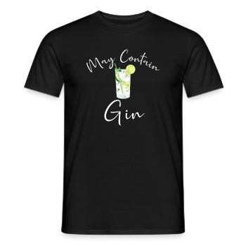 Gin Drinker Bartender PEUT CONTENIR DU GIN DISANT - T-shirt homme - noir - Devant - AI Model Male 178 light (178cm)