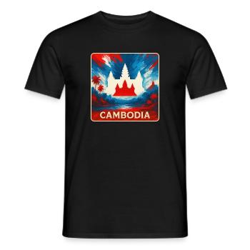 Kambodscha – Angkor Wat Design - Männer T-Shirt - Schwarz - Vorne - AI Model Male 178 light (178cm)