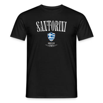 Santorin Grèce, design minimaliste à Santorin - T-shirt homme - noir - Devant - AI Model Male 178 light (178cm)