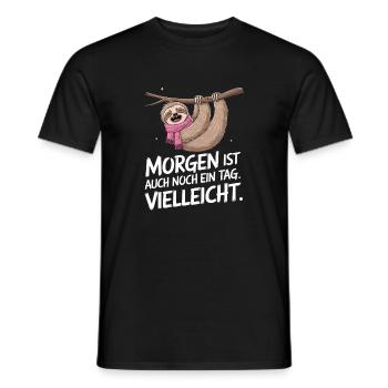Morgen Ist Noch Ein Tag Faultier - Männer T-Shirt - Schwarz - Vorne - AI Model Male 178 light (178cm)