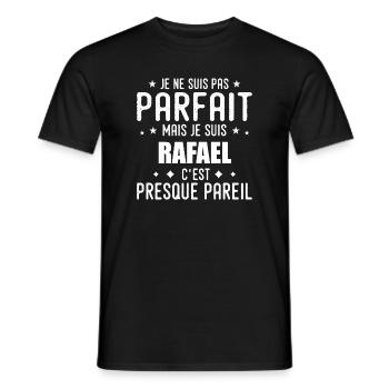 Rafael: authentisch, unvollkommen, oberflächlich, perfekt - Männer T-Shirt - Schwarz - Vorne - AI Model Male 178 light (178cm)
