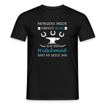 Hufschmied Pferdeschmiede Schmied Lustig - Männer T-Shirt - Schwarz - Vorne - AI Model Male 178 light (178cm)