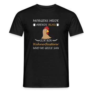 Chickens Chicken Whisperer Chicken Farm Saying Chicken - Men's T-Shirt - black - Front - AI Model Male 178 light (178cm)