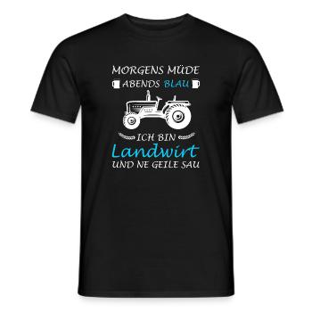 Farmer Agriculture Tractor Tractor Driver - Men's T-Shirt - black - Front - AI Model Male 178 light (178cm)