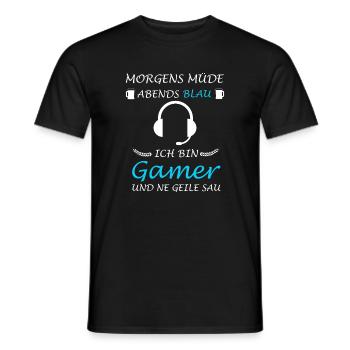 Zocker Nerd Konsolenspieler Gamer Zocken - Männer T-Shirt - Schwarz - Vorne - AI Model Male 178 light (178cm)