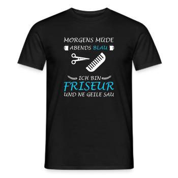 Coiffeur Coiffeur Coiffeur Dicton drôle - T-shirt homme - noir - Devant - AI Model Male 178 light (178cm)