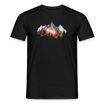 Forêt Montagnes Vintage - T-shirt homme - noir - Devant - AI Model Male 178 light (178cm)