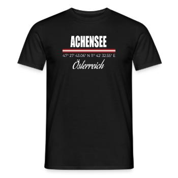 Achensee - Männer T-Shirt - Schwarz - Vorne - AI Model Male 178 light (178cm)