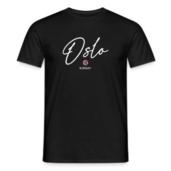 Oslo - Norway Flag - Lettering - Norge - Norwegen - Men's T-Shirt - black - Front - AI Model Male 178 light (178cm)