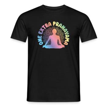 Yoga One Extra Pranayama Funny Yoga - T-shirt homme - noir - Devant - AI Model Male 178 light (178cm)