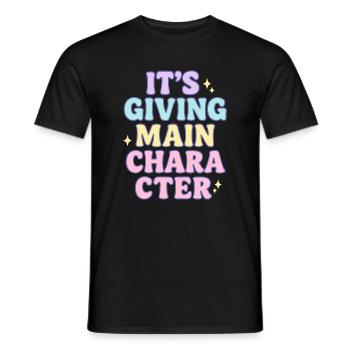 Main-Character-Vibes - Männer T-Shirt - Schwarz - Vorne - AI Model Male 178 light (178cm)