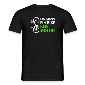 ONE MAN ONE BIKE NO MOTOR Anti E-Bike Road Bike - Men's T-Shirt - black - Front - AI Model Male 178 light (178cm)