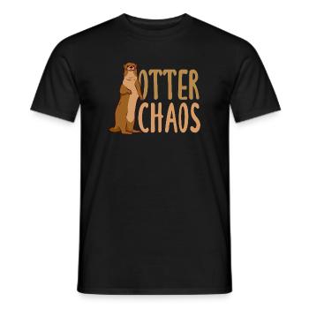 Pun Sea Otter Cartoon - Men's T-Shirt - black - Front - AI Model Male 178 light (178cm)
