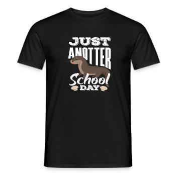 Seeotter Cartoon School Day - Männer T-Shirt - Schwarz - Vorne - AI Model Male 178 light (178cm)