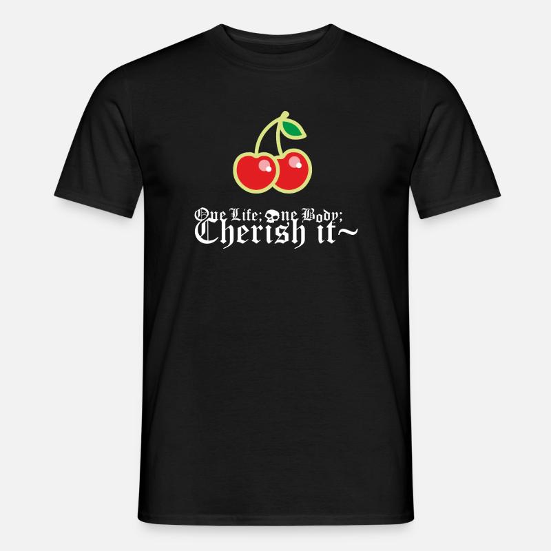 Cherry - Männer T-Shirt - Schwarz