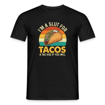 Je suis un pour les tacos Un tac-hoo si vous voulez - T-shirt homme - noir - Devant - AI Model Male 178 light (178cm)