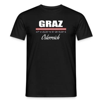 Graz - Männer T-Shirt - Schwarz - Vorne - AI Model Male 178 light (178cm)