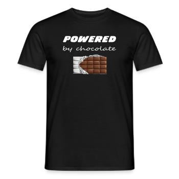 Powered by Chocolate Chocolate Bar Design - Men's T-Shirt - black - Front - AI Model Male 178 light (178cm)
