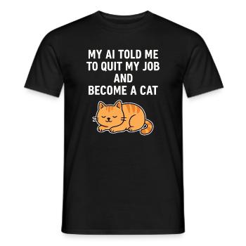 AI Cat Life - Men's T-Shirt - black - Front - AI Model Male 178 light (178cm)