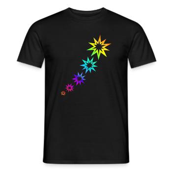 Bunte Sterne - Männer T-Shirt - Schwarz - Vorne - AI Model Male 178 light (178cm)