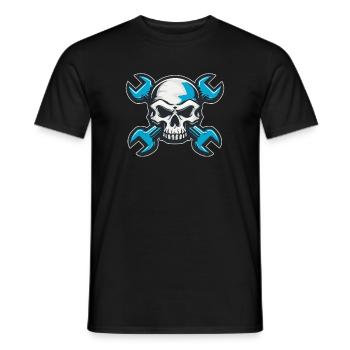 Crâne de mécanicien - T-shirt homme - noir - Devant - AI Model Male 178 light (178cm)