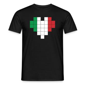Pixel Herz Italien Flagge - Männer T-Shirt - Schwarz - Vorne - AI Model Male 178 light (178cm)
