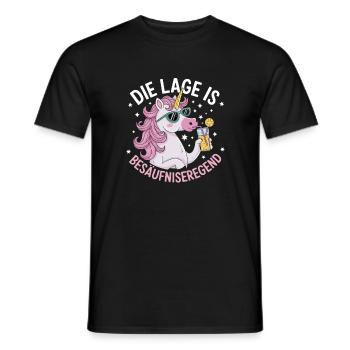 Unicorn Lage Besaufnisregend - Männer T-Shirt - Schwarz - Vorne - AI Model Male 178 light (178cm)