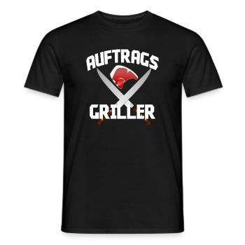 AUFTRAGSGRILLER Grillen BBQ Barbeque Grill Spruch - Männer T-Shirt - Schwarz - Vorne - AI Model Male 178 light (178cm)
