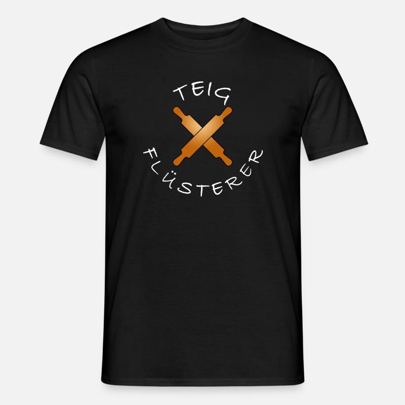 Lustiger Bäcker Spruch backen Teigflüsterer - Männer T-Shirt - Schwarz