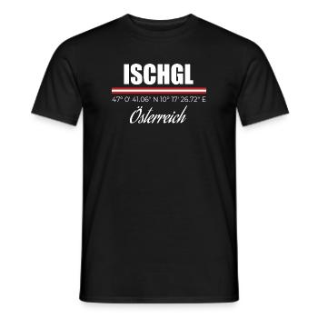 Ischgl - Männer T-Shirt - Schwarz - Vorne - AI Model Male 178 light (178cm)