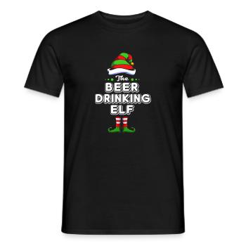 Elf Elf Cadeau de Noël Bière Fête Alcool - T-shirt homme - noir - Devant - AI Model Male 178 light (178cm)