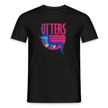 Sea Otter Retro - Men's T-Shirt - black - Front - AI Model Male 178 light (178cm)