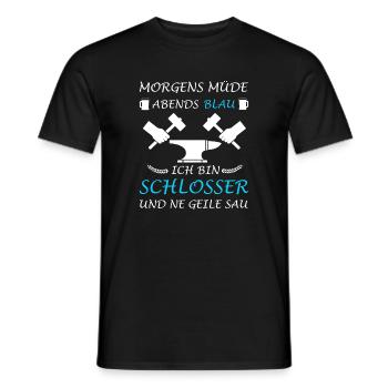 Serrurier Lustig Atelier de serrurier Maître - T-shirt homme - noir - Devant - AI Model Male 178 light (178cm)