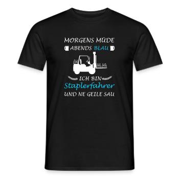 Staplerfahrer Stapler Lager Sprüche Logistik - Männer T-Shirt - Schwarz - Vorne - AI Model Male 178 light (178cm)