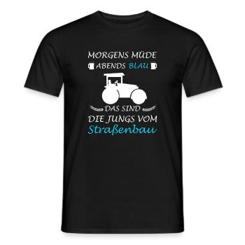 Road Construction Road Builder Construction Workers - Men's T-Shirt - black - Front - AI Model Male 178 light (178cm)