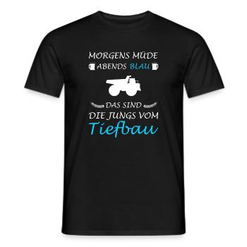 Tiefbau Tiefbauer Straßenbau Bagger Fahrer baggern - Männer T-Shirt - Schwarz - Vorne - AI Model Male 178 light (178cm)