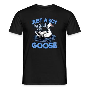 Funny Bird Goose - Men's T-Shirt - black - Front - AI Model Male 178 light (178cm)