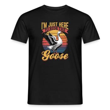Funny Bird Goose - Men's T-Shirt - black - Front - AI Model Male 178 light (178cm)