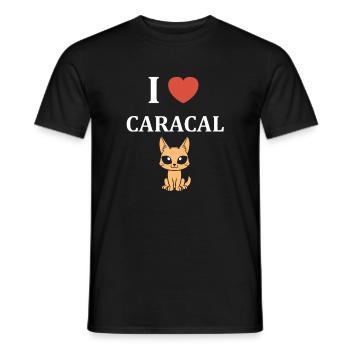 Cute Caracal Heart Drawing - Men's T-Shirt - black - Front - AI Model Male 178 light (178cm)