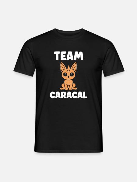 Caracal Cartoon Team Logo - Men's T-Shirt - black