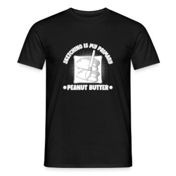 Peintre d’art drôle croquis est mon beurre de cacahuète - T-shirt homme - noir - Devant - AI Model Male 178 light (178cm)