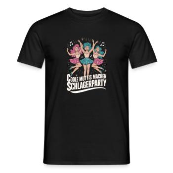 Cool Moms Make Schlager Party Women's Night - Men's T-Shirt - black - Front - AI Model Male 178 light (178cm)
